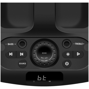 SVEN Portable speaker PS-1000, black, power output 2x80W (RMS), TWS, Bluetooth, FM, USB, LED display, lithium battery (SV-022686)