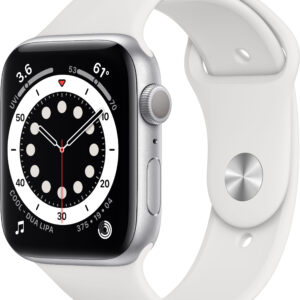 Apple Watch Series 6 GPS 44mm Silver Aluminum Case with White Sport Band (M00D3)