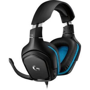 Logitech G432 7.1 Wired Gaming Headset, Black/Blue (981-000770)
