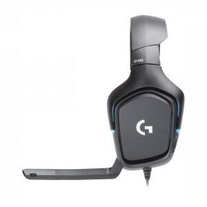 Logitech G432 7.1 Wired Gaming Headset, Black/Blue (981-000770)