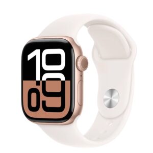 APPLE Watch Series 10 GPS 42mm Rose Gold Aluminum Case with Light Blush Sport Loop - S/M (MWWH3)