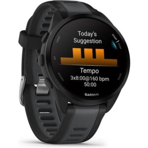 Garmin Forerunner 165 Smartwatch, Black/Slate Grey (010-02863-20)